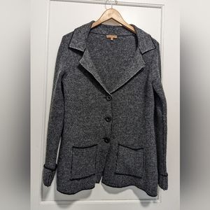 Cocogio Italy Sweater Womens Gray Ivory Wool Blend Cardigan M